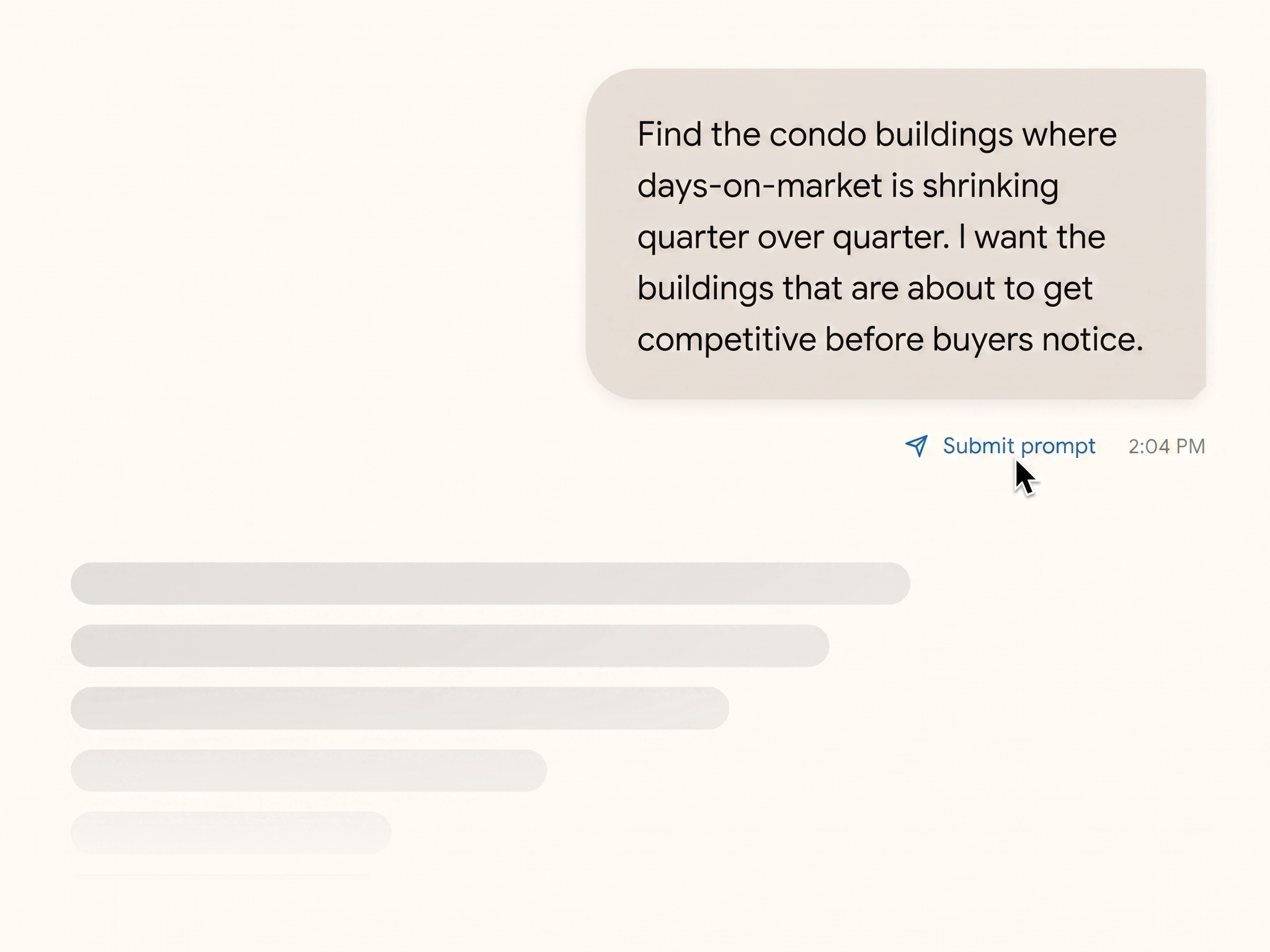 Hovering a sent message in Mave reveals the Submit prompt button beneath it